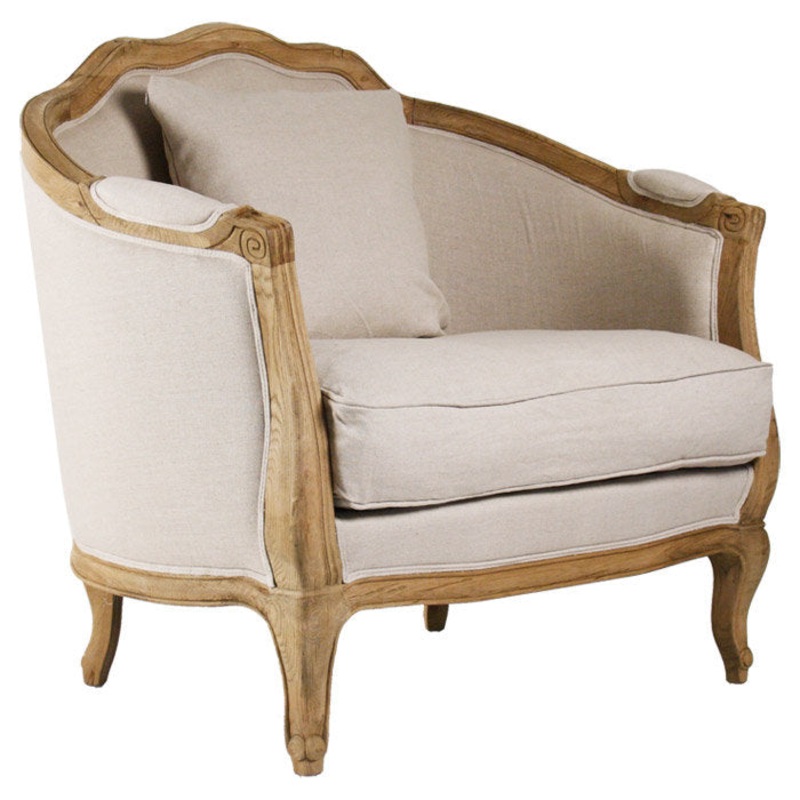 Claes 40″ Wide Linen Barrel Chair One Allium Way