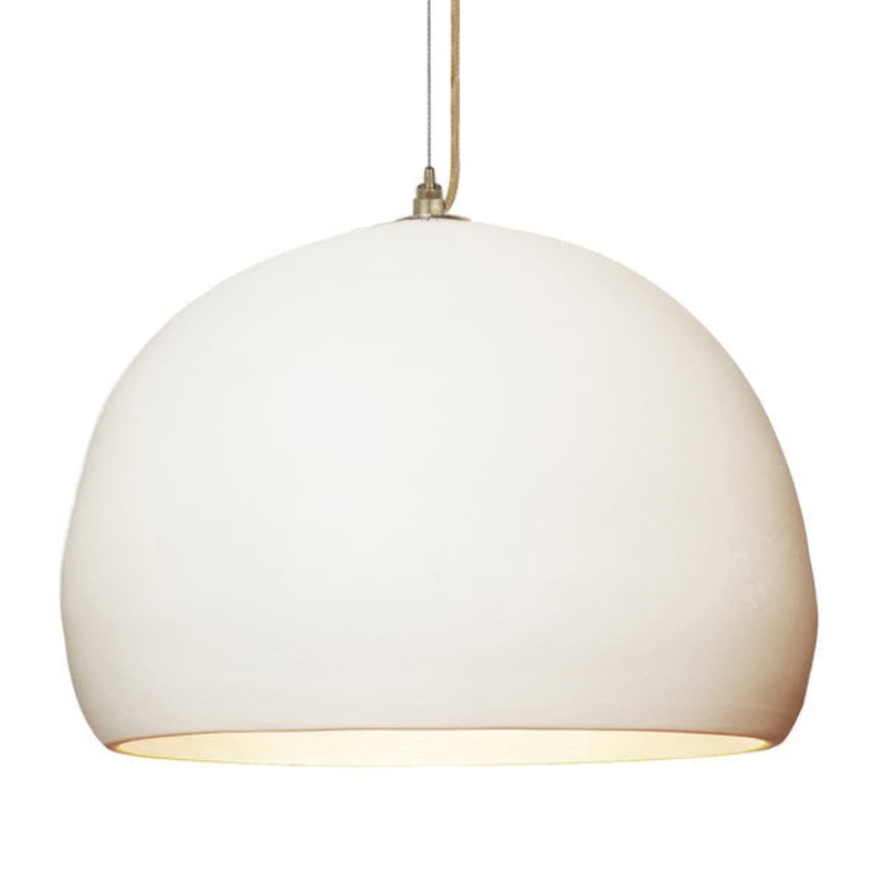 Clay 1 – Light Pendant Hammers and Heels Shade Color: Matte White Bulb Included: No, Finish: Brass Braided