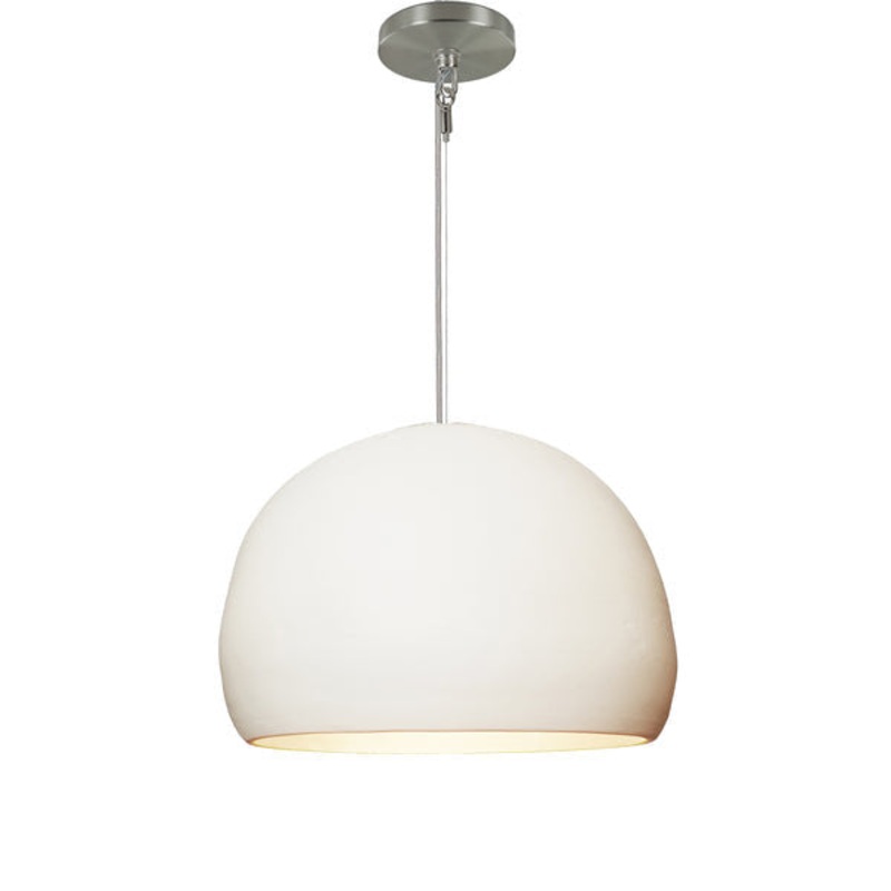 Clay 1 – Light Pendant Hammers and Heels Shade Color: Matte White Bulb Included: No, Finish: Brushed Nickel