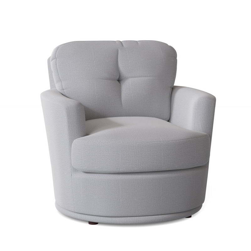 Towry 36″ Wide Tufted Swivel Armchair Wade Logan Fabric: Dove Grey Performance