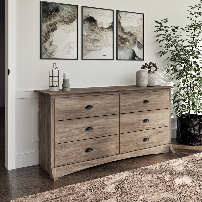 Abhainn Salt Spring 6 Drawer Dresser, Drifted Gray Millwood Pines