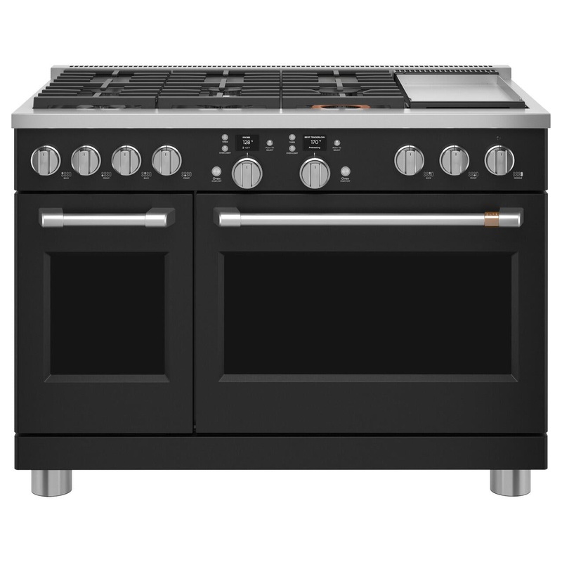 Cafe C2Y486P3TD1 Caf 48″ Smart Dual-Fuel Commercial-Style Range With 6 Burners And Griddle (Natural Gas)