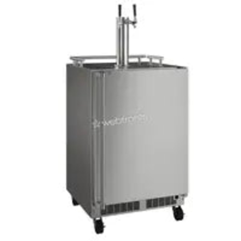 Marvel MOKR224SSB1A 24-In Outdoor Mobile Dispenser With Twin Beer & Beverage Tap With Door Style – Stainless Steel, Dispenser Type – Twin Beer