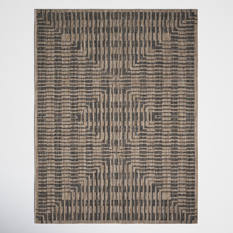 Tiza Geometric Brown/Black Indoor / Outdoor Area Rug Joss & Main Rug Size: Rectangle 7’10” x 10’9″