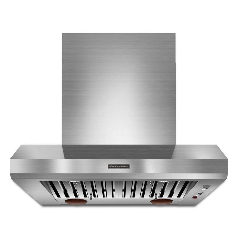 Kitchenaid KXW9736YSS 36” Wall-Mount 600-1200 Cfm Canopy Hood, Commercial-Style Stainless Steel