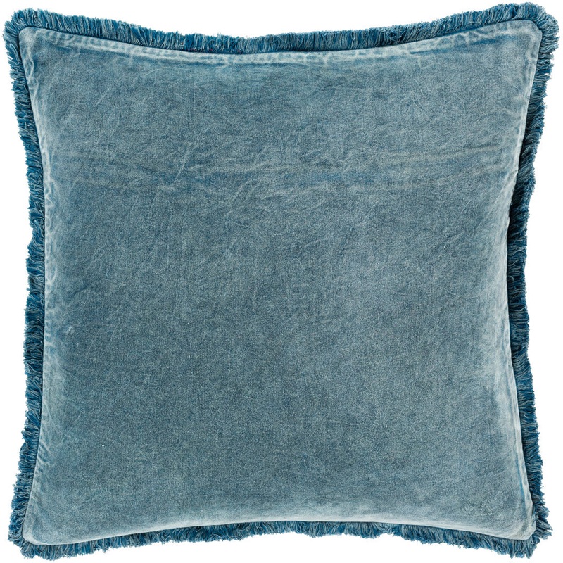 Steph Square Cotton Pillow Birch Lane Color: Denim Size: 18″ x  18″