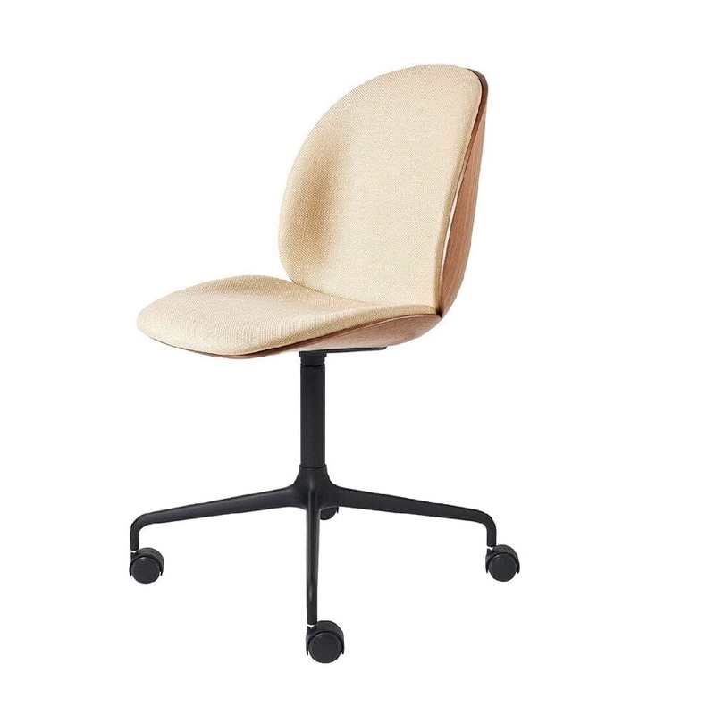 Beetle Meeting Chair 4-Star Base with Castors – Veneer Shell – Front Upholstered