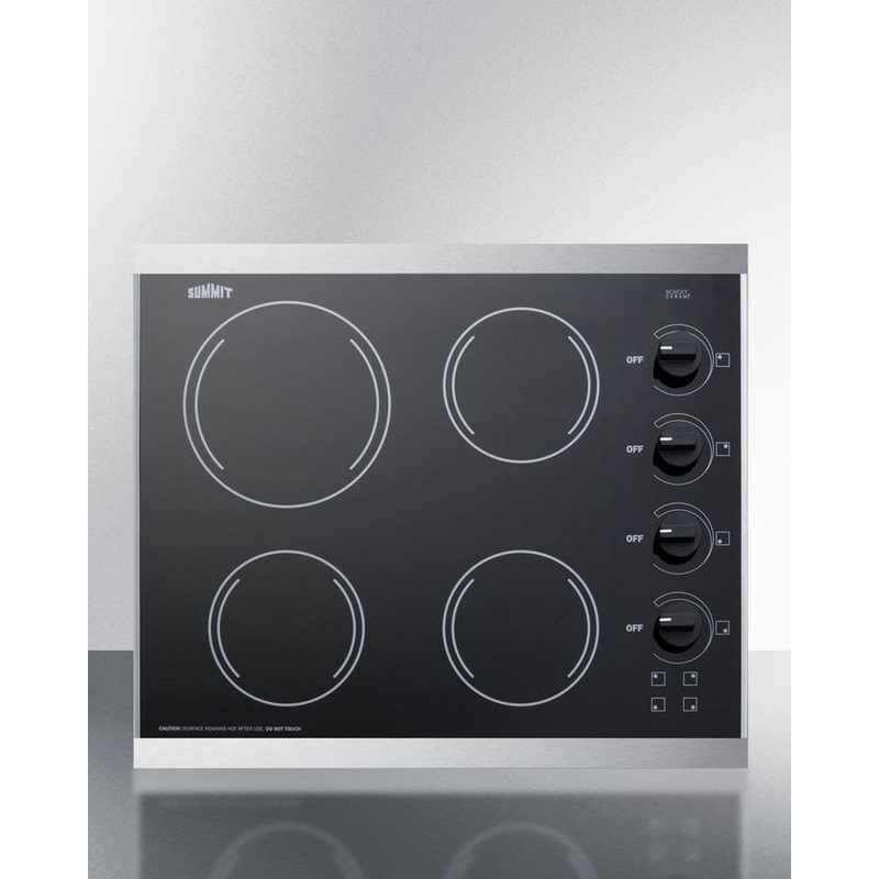 Summit CRS426BL 24″ Wide 230v 4-burner Radiant Cooktop