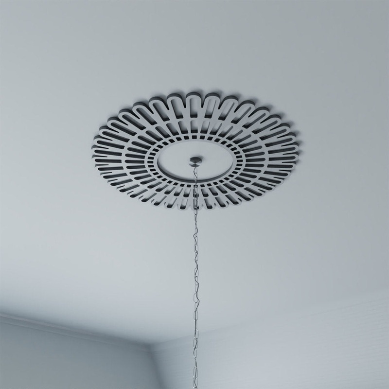 Cornelius Ceiling Medallion Ekena Millwork Color: Nickel Size: 22″ H x 22″ W x 0.75″ D