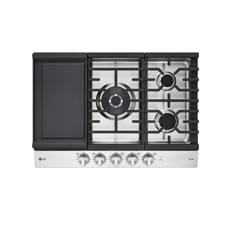 Lg CBGJ3027S 30″ Smart Gas Cooktop with UltraHeat 22K BTU Dual Burner and LED Knobs