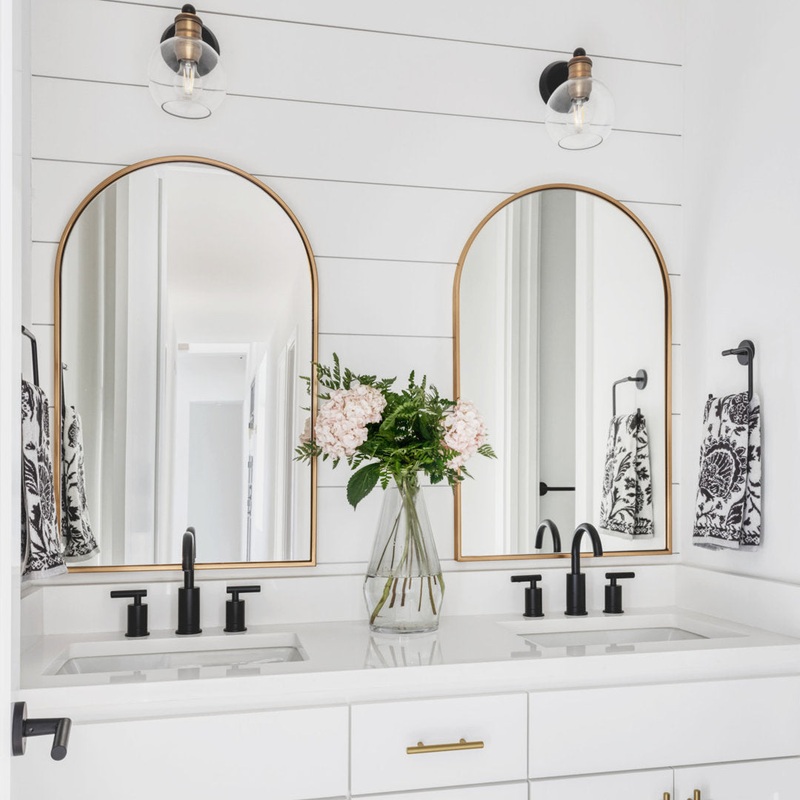 Arch Metal Arched Wall Mirror (Set of 2) Latitude Run Size: 30” x 20” Finish: Gold