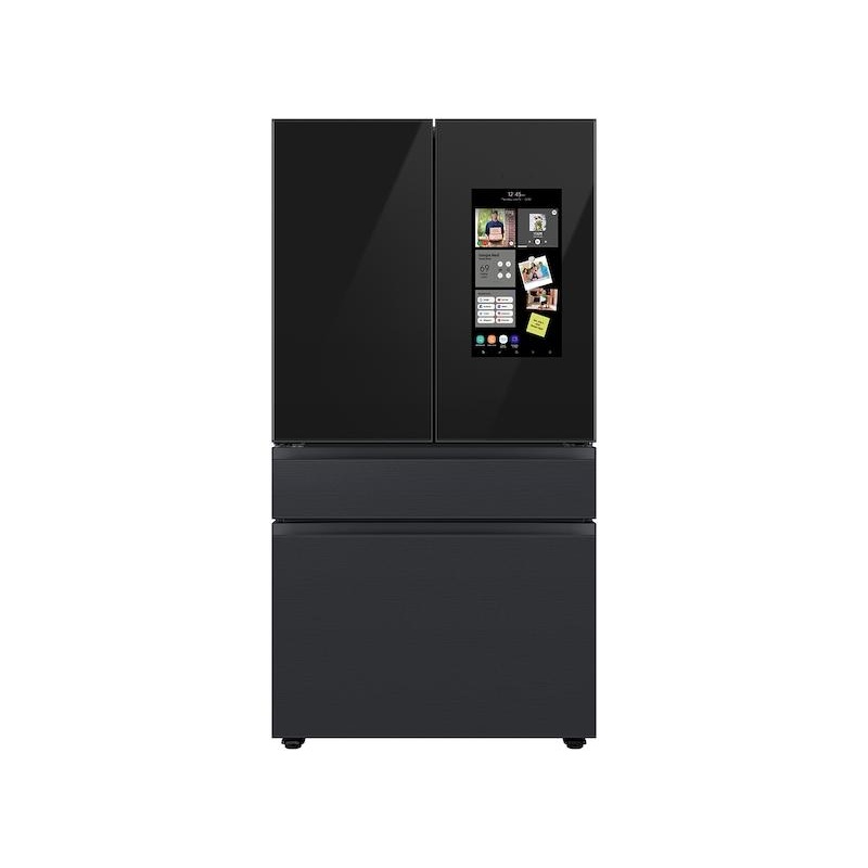 Samsung RF23BB89008M Bespoke 4-Door French Door Refrigerator (23 Cu. Ft.) – With Top Left And Family Hub Panel In Charcoal Glass – And Matte Black Steel Middle And Bottom Panels