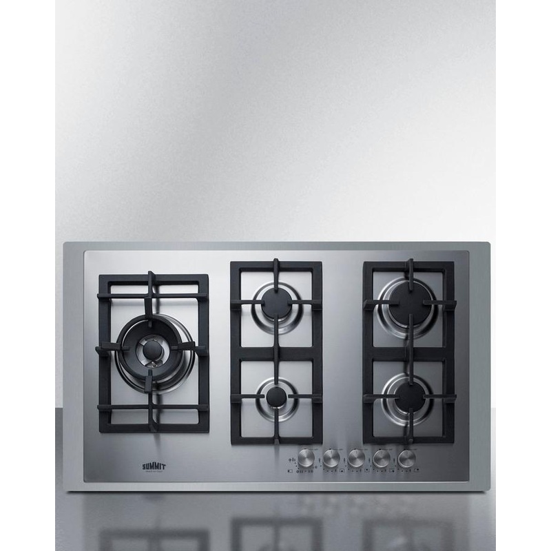 Summit GCJ536SSTK 34″ Wide 5-Burner Gas Cooktop In Stainless Steel