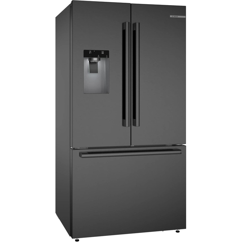 Bosch B36FD52SNB 500 Series, French Door Bottom freezer, multi door, 36”, Black inox-antifingerprint, Total No Frost