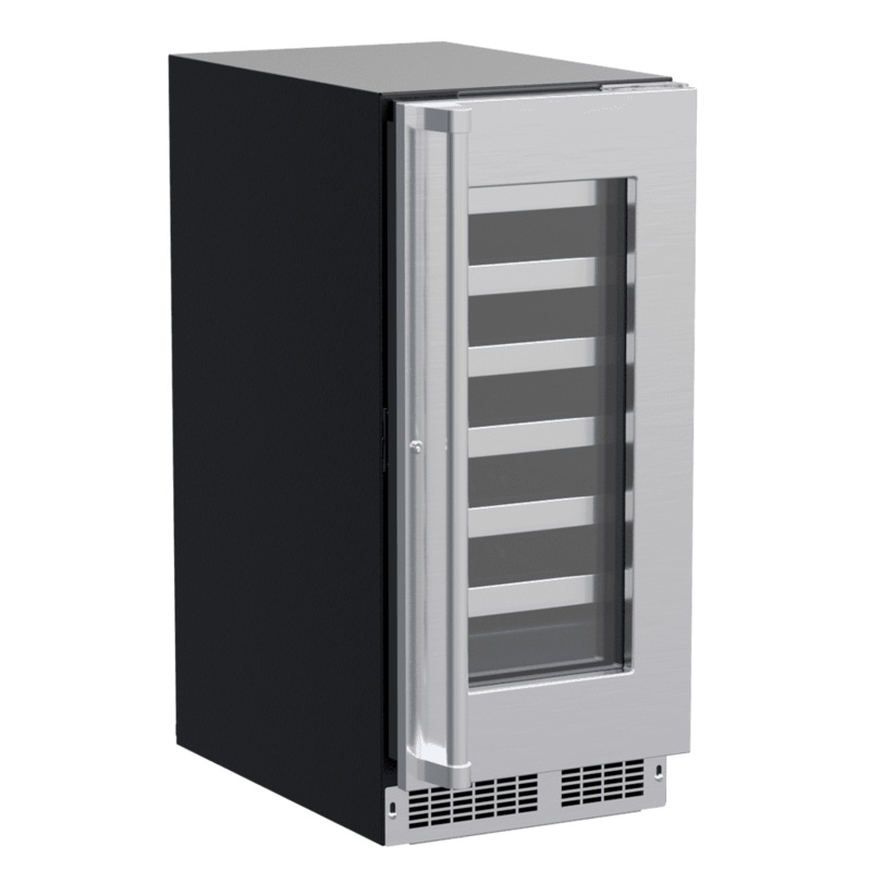 Marvel MPWC415SG31A 15-In Professional Built-In Single Zone Wine Refrigerator With Reversible Hinge With Door Style – Stainless Steel Frame Glass