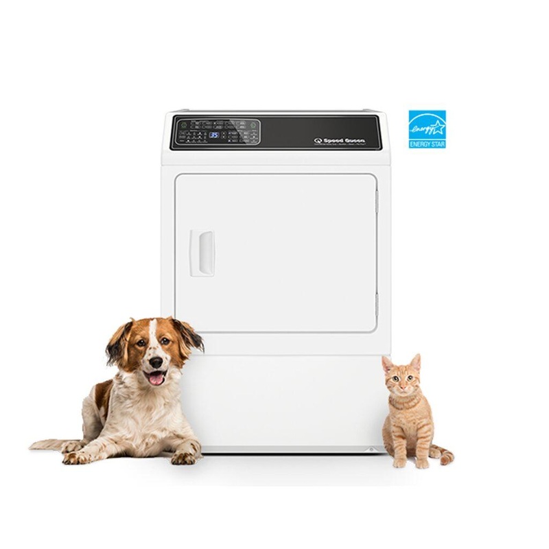 Speed Queen DF7004WG DF7 Sanitizing White Gas Dryer with Front Control  Pet Plus  Steam  Over-Dry Protection Technology  ENERGY STAR Certified  5-Year Warranty