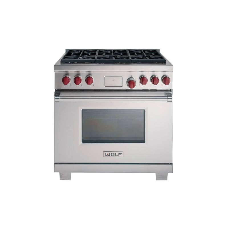 Wolf DF366 36″ Stainless Steel Dual Fuel Range