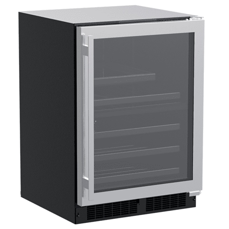 Marvel MLBD224SG01A 24-In Built-In Dual Zone Wine And Beverage Center With Door Style – Stainless Steel Frame Glass