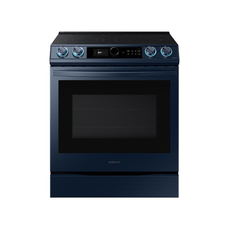 Bespoke Smart Slide-in Electric Range 6.3 cu. ft. with Smart Dial & Air Fry in Navy Steel