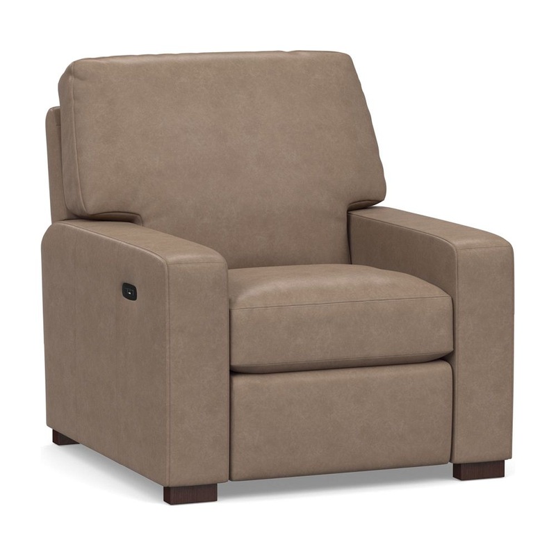 Turner Square Arm Leather Power Recliner