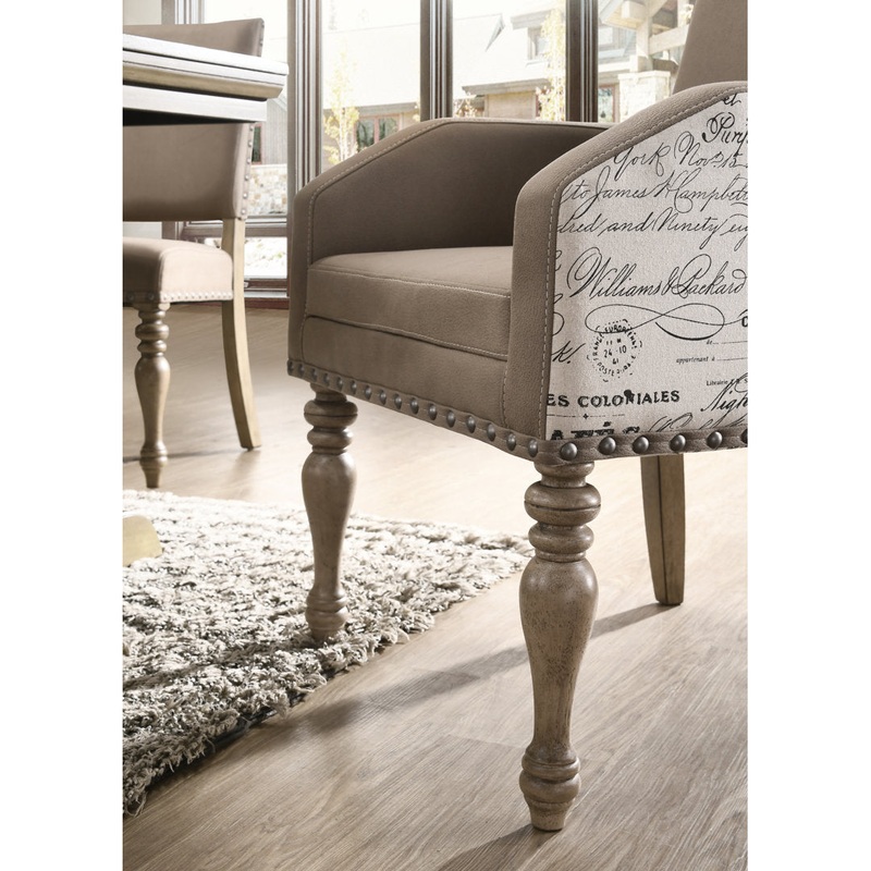 Dasher Upholstered Arm Chair in Brown (Set of 2) One Allium Way