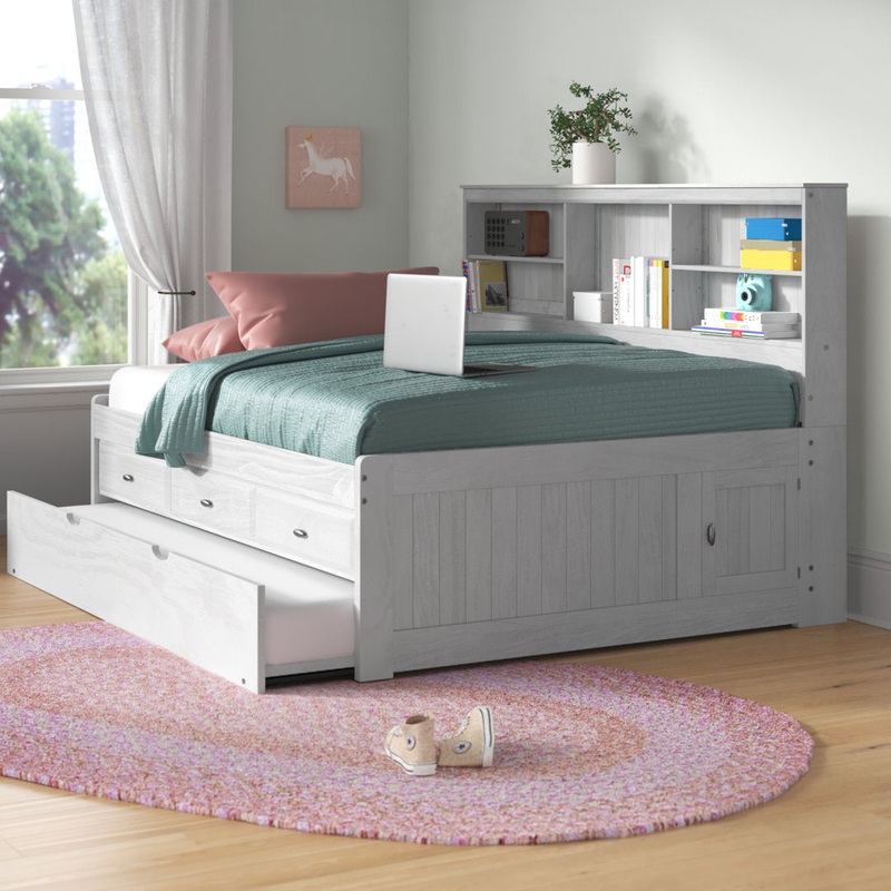 Beckford 3 Drawer Solid Wood Daybed with Bookcase by Viv + Rae Viv + Rae Bed Frame Color: Ash Size: Full