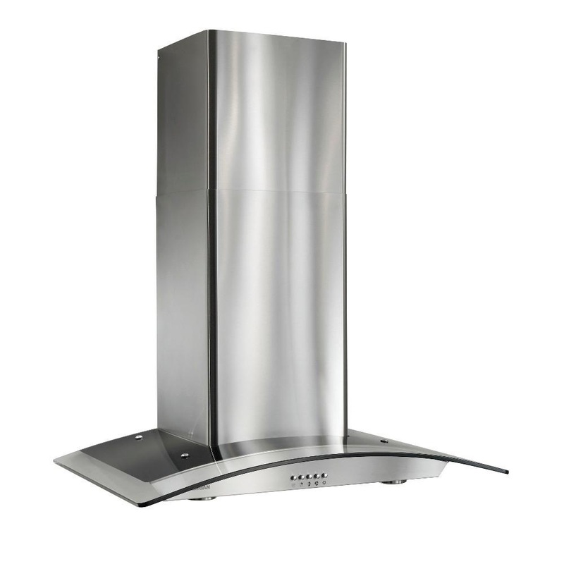 Broan 30-Inch Arched Glass Wall Mount Chimney Range Hood w/ Light, Stainless Steel