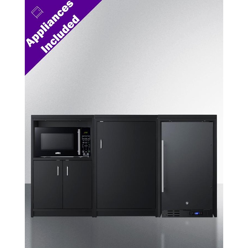 Summit CWSUITE64R 64″ Wide Casework Suite With Refrigerator and Microwave, ADA Height