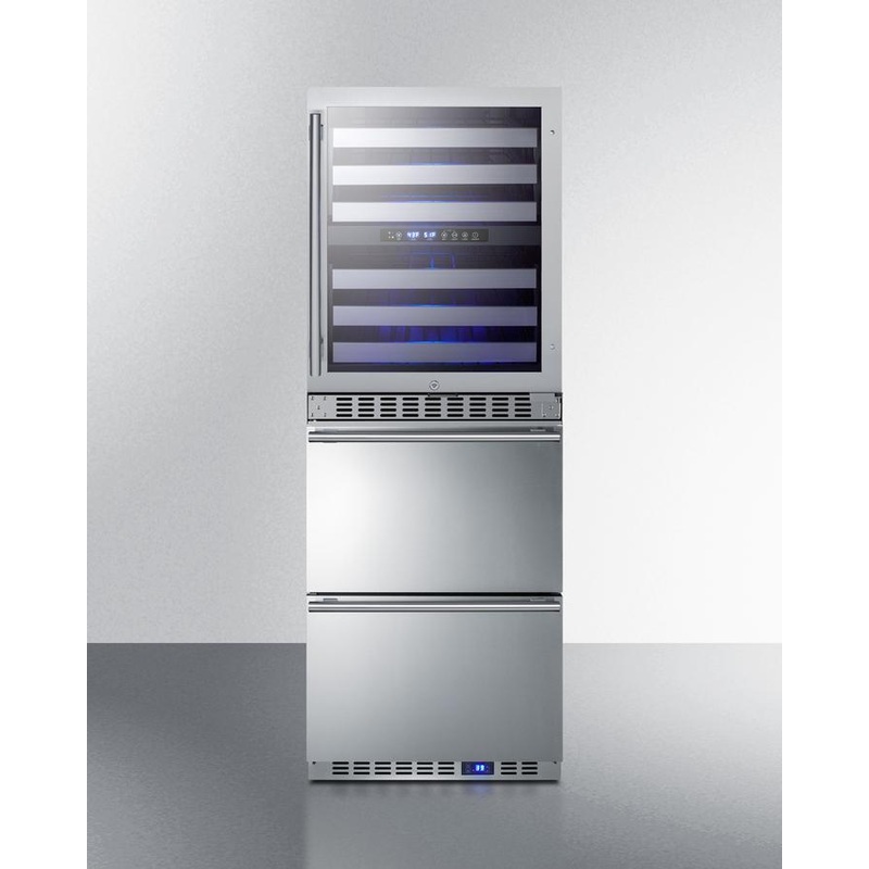 Summit SWCDAR24 24″ Wide Combination Dual-Zone Wine Cellar And 2-Drawer All-Refrigerator