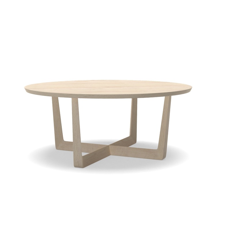 We Stowe Collection Cerused White Round Coffee Table