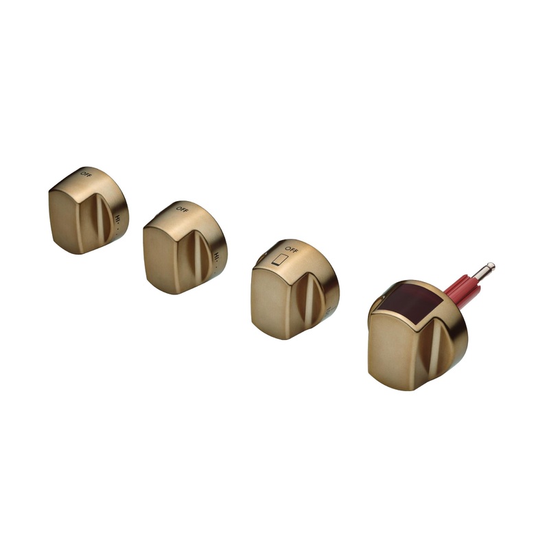 Wolf 9056270 36″ Dual Fuel Brushed Brass Knob Kit