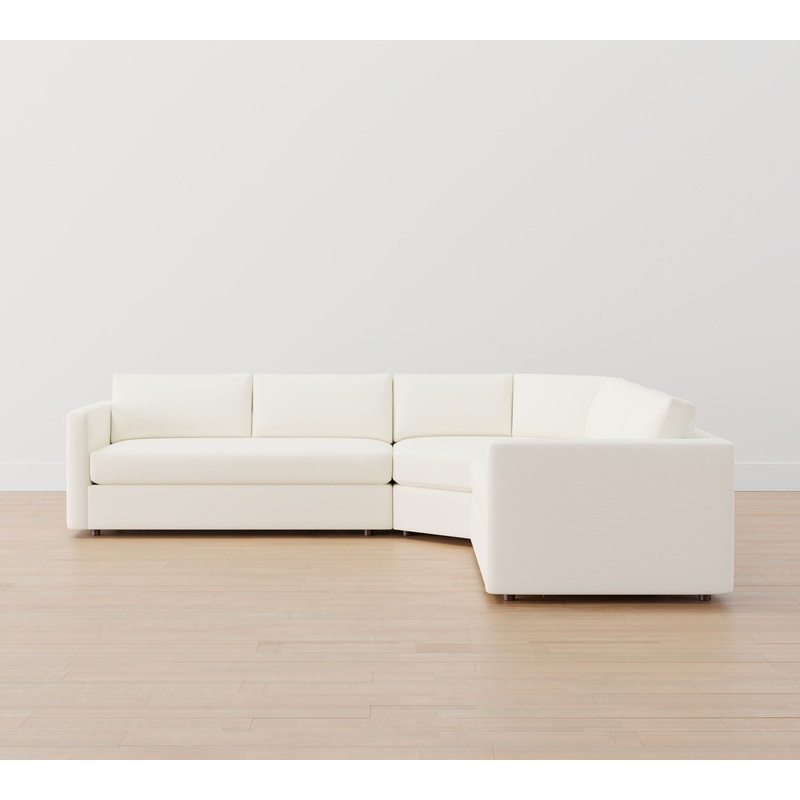 Carmel Slim Arm 3 Piece L Shaped Wedge Sectional