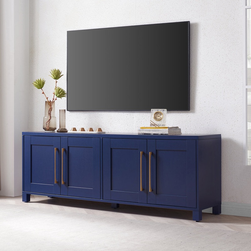 Chabot TV Stand for TVs up to 78″ Latitude Run Color: Dark Blue
