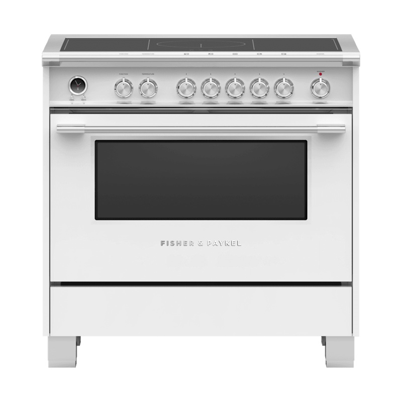 Fisher & Paykel OR36SCI6W1 Induction Range, 36″, 5 Zones With Smartzone, Self-Cleaning