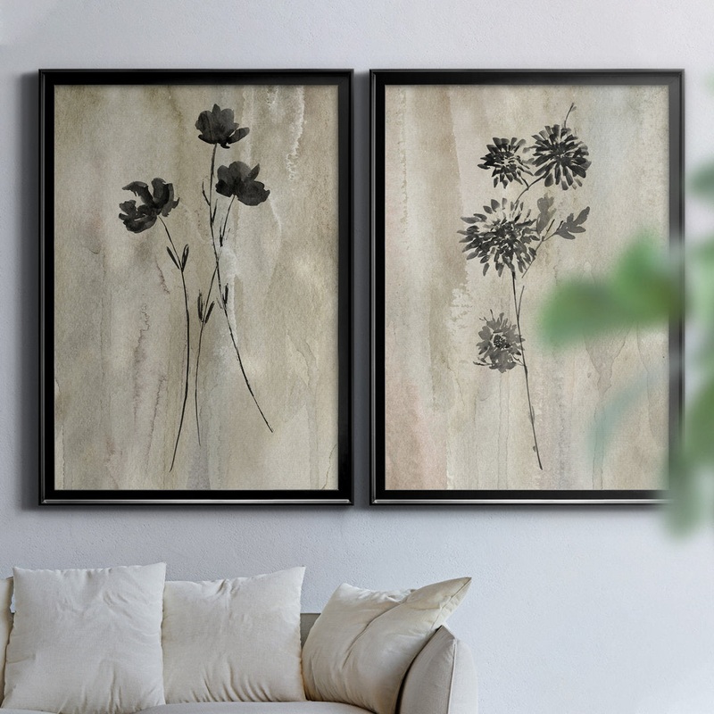 Sumi-E Silhouette III – 2 Piece Painting Print Set Three Posts Mat Color: No Mat Size: 26.5″ H x 73″ W x 1.5″ D Format: 31.5″ H x 47″ W x 1.5″ D
