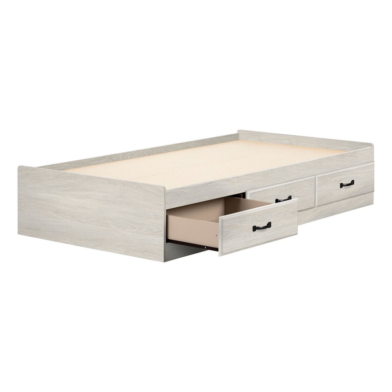 Cubby Kids Standard Kids Bed with Drawers Harriet Bee Color: Winter Oak Size: Twin