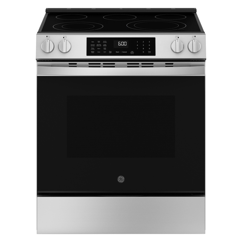 GRS600AVFS GE ENERGY STAR 30″ Slide-In Electric Convection Range with No Preheat Air Fry and EasyWash Oven Tray
