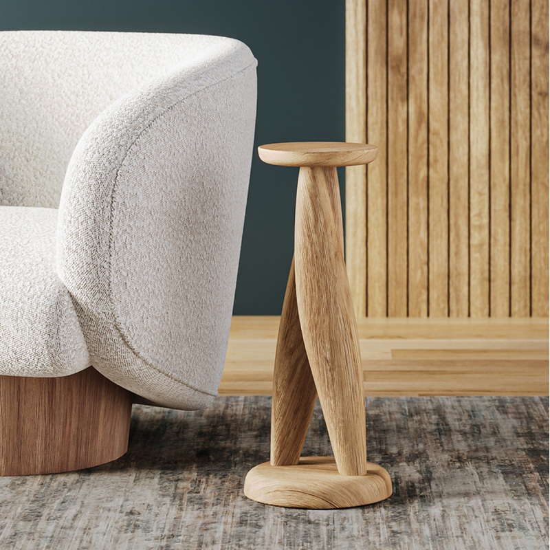 Nature’s Perch Solid Oak Side Table