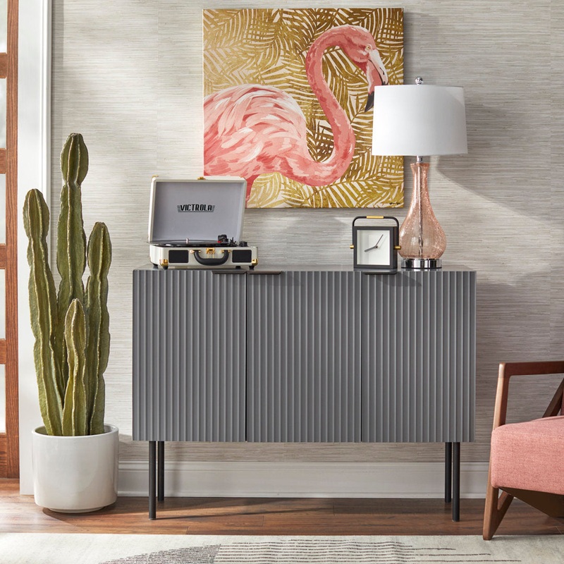 Santillanes 47.25” Wide Sideboard Willa Arlo Interiors Color (Base/Top): Charcoal/Charcoal