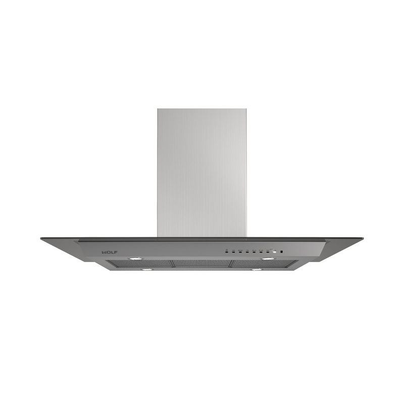 Wolf Certified VI45G 45″ Stainless Steel Glass Island Chimney Hood