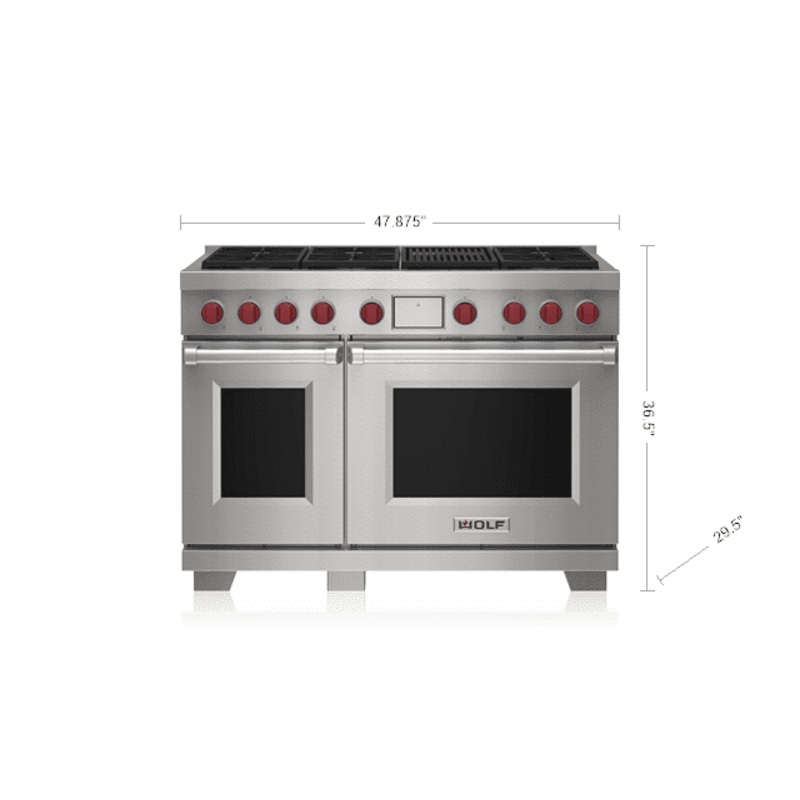 Wolf DF48650CSPLP 48″ Dual Fuel Range – 6 Burners And Infrared Charbroiler