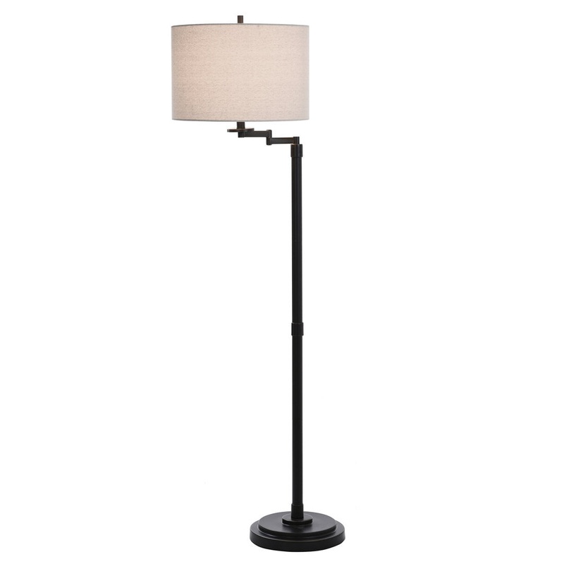 Anuksha 61″ Swing Arm Floor Lamp Lark Manor Finish: Madison Bronze