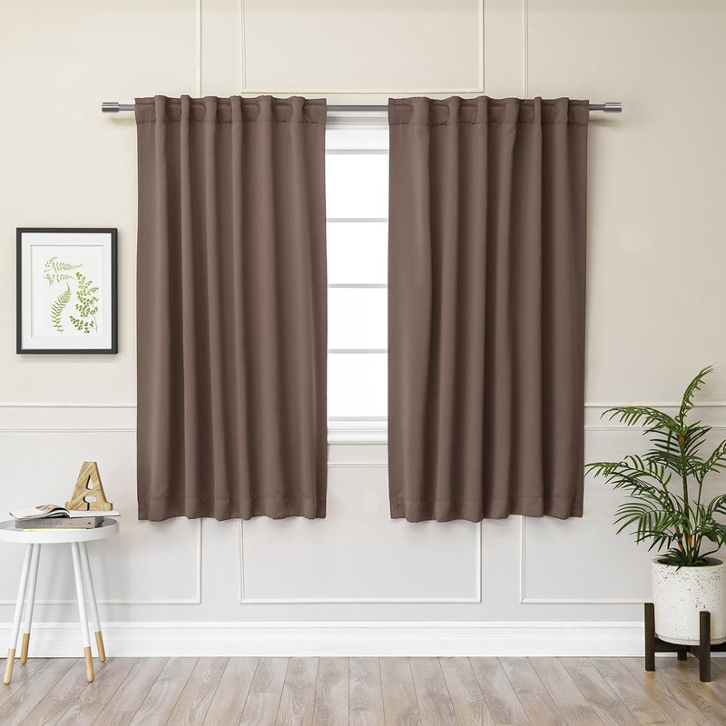 Bantam Solid Blackout Thermal Rod Pocket Curtain Panels (Set of 2) Ebern Designs Curtain Color: Taupe Size per Panel: 52″ W x 63″ L