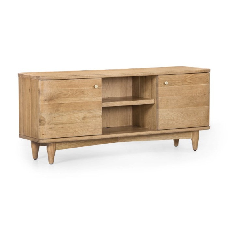 Sculpted Oak Entertainment Center – Nature’s Elegance