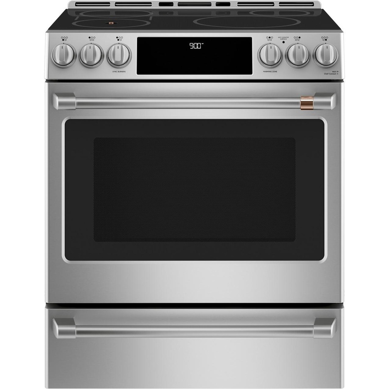Cafe CHS90XP2MS1 Caf 30″ Smart Slide-In, Front-Control, Induction And Convection Range With In-Oven Camera