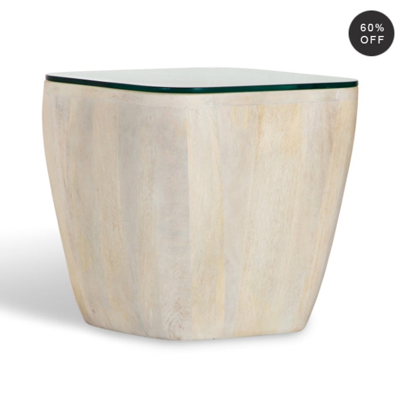 Indigo Spiral Echo Table – Whitewash