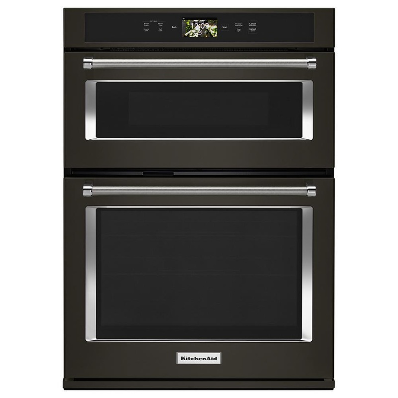 Kitchenaid KOCE900HBS Smart Oven+ 30″ Combination Oven with Powered Attachments and PrintShield Finish