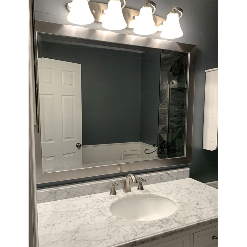 Shmuel Wood Framed with Safety Backing Ideal for Bathroom / Vanity Mirror Wade Logan Size: 30″ x 54″ Finish: Antique Satin Nickel