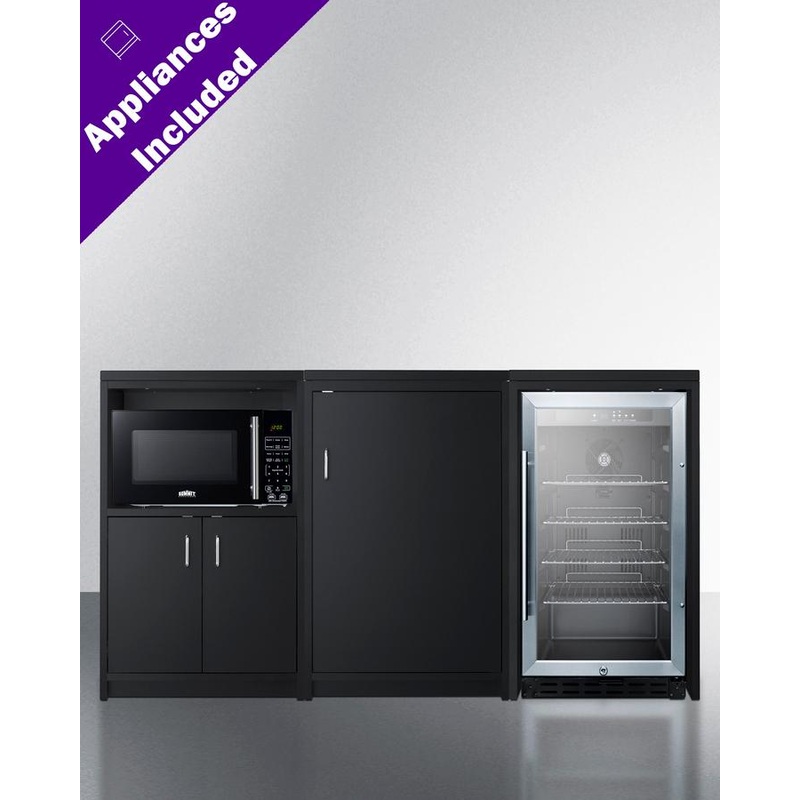 Summit CWSUITE64G 64″ Wide Casework Suite With Beverage Center and Microwave, ADA Height
