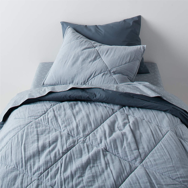 Supersoft Kids Mist Blue Gauze Cotton Quilt-Twin